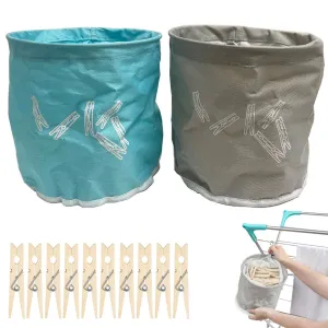 1 Clothespins Peg Bag Holder Storage Household Laundry Organizer Clothes 10 Pins