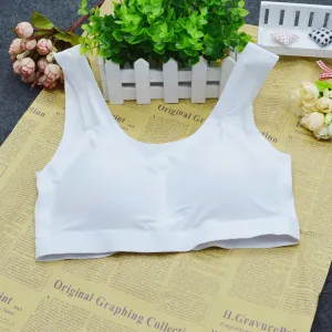 1 Pc Sports Bra Wireless Racerback Removable Light Pad Seamless Plain Gym White