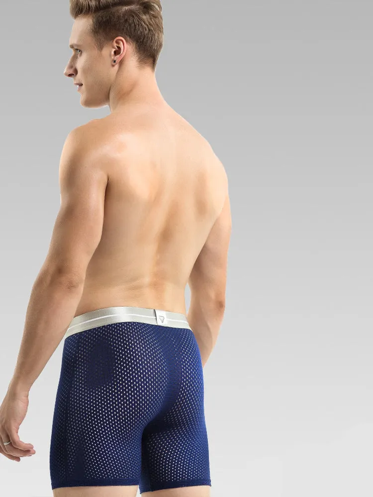 2 Pack Mesh Ice Silk Moisture Wicking Sport Boxer Underwear