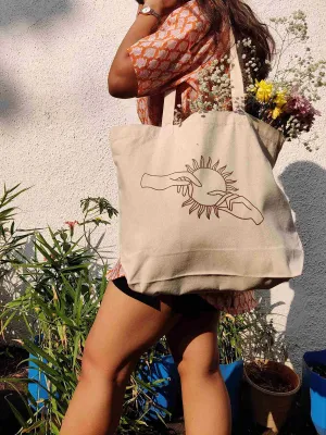 Adam's Hand Art Canvas Tote Bag