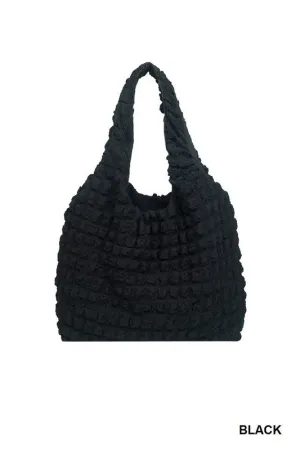 Cloud Puffy Shoulder Tote Bag/ Black