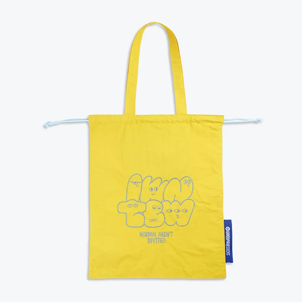 GOODPAIR SOCKS | WAWW LIPATO | Mustard | Pocketable Embroidery Drawstring Bag