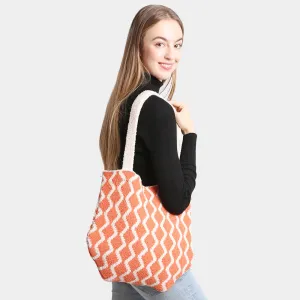 iLLASPARKZ Chevron Knit Tote Bag