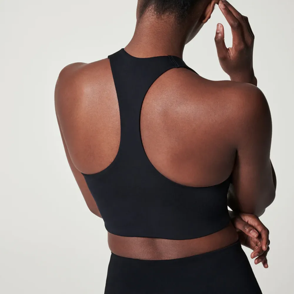 Longline Medium Impact Sports Bra Black