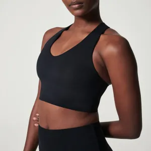 Longline Medium Impact Sports Bra Black