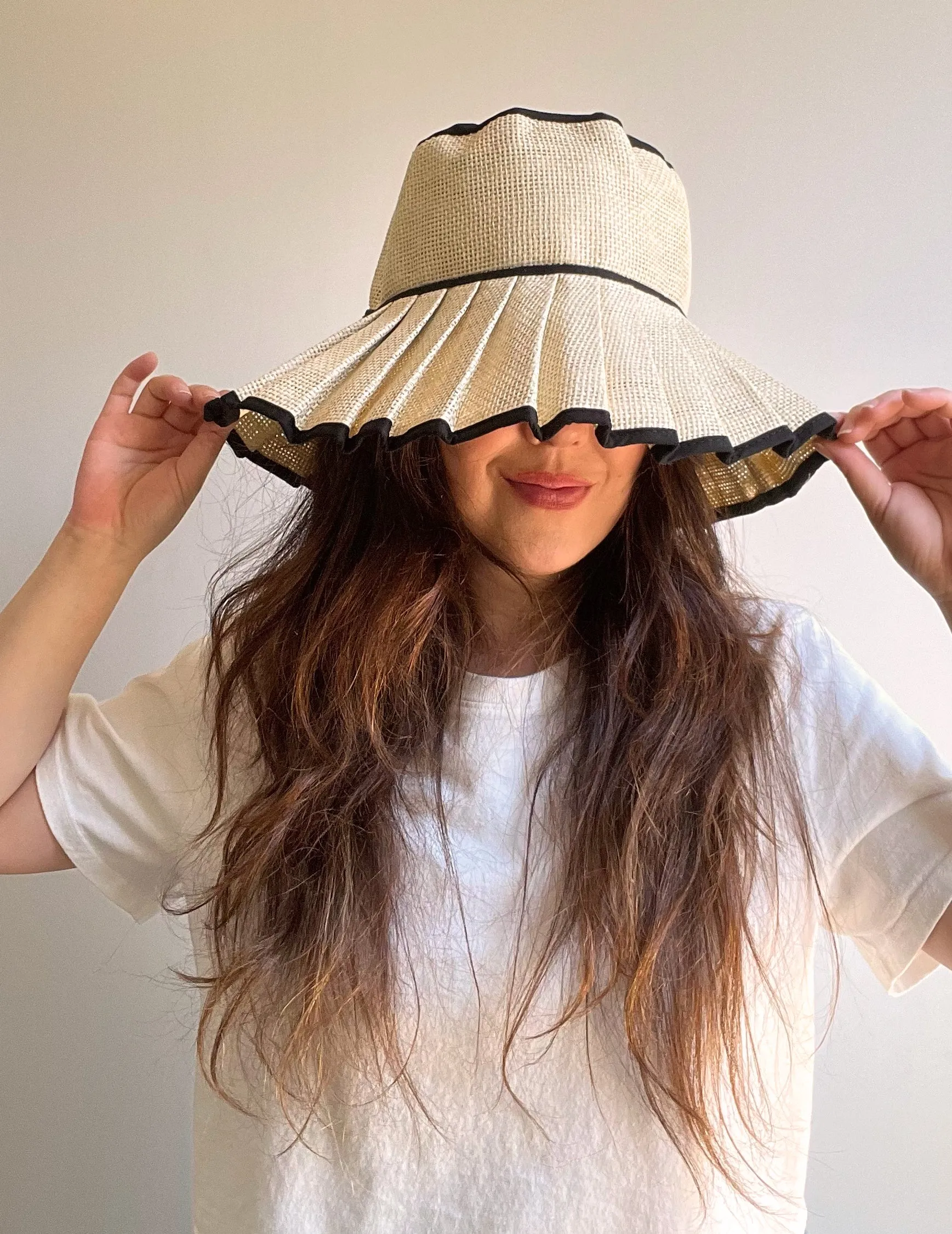Maisie Foldable Pleated Straw Sunhat