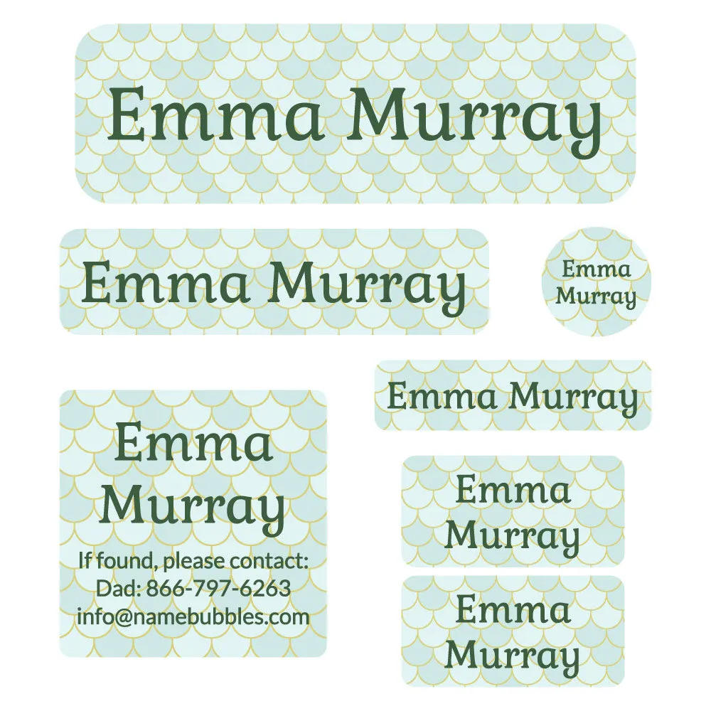 Mermaid Pattern School Labels Pack