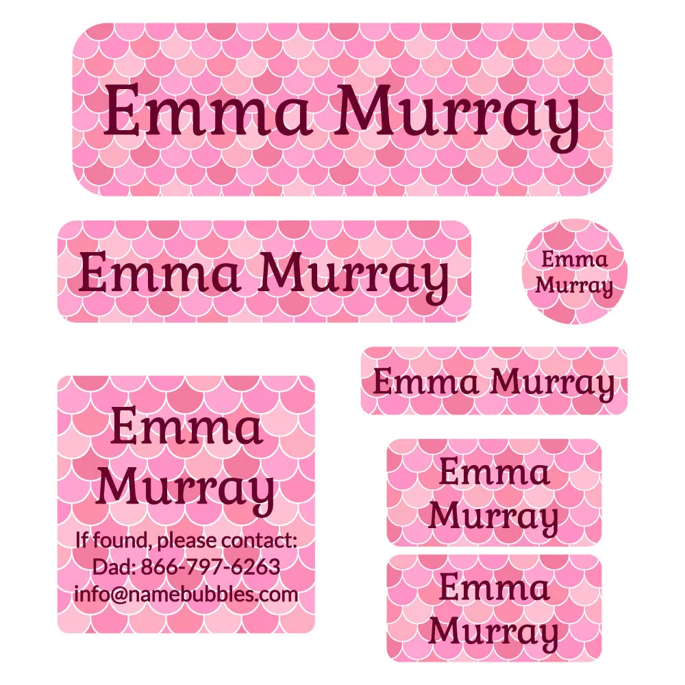 Mermaid Pattern School Labels Pack