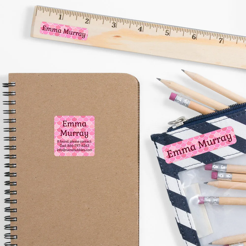Mermaid Pattern School Labels Pack