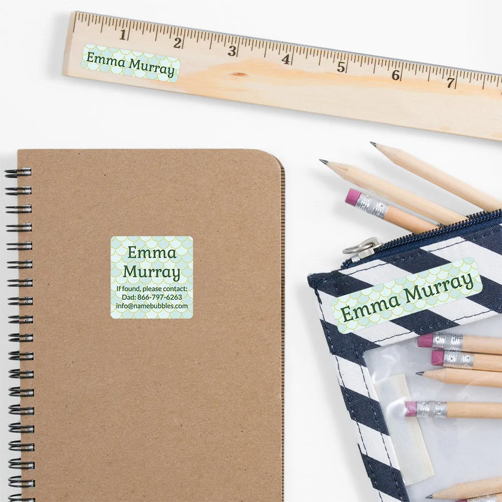 Mermaid Pattern School Labels Pack