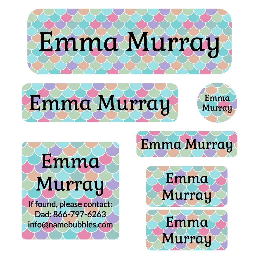 Mermaid Pattern School Labels Pack