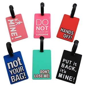 Mziart Funny Luggage Tags Set of 6 for Men and Women