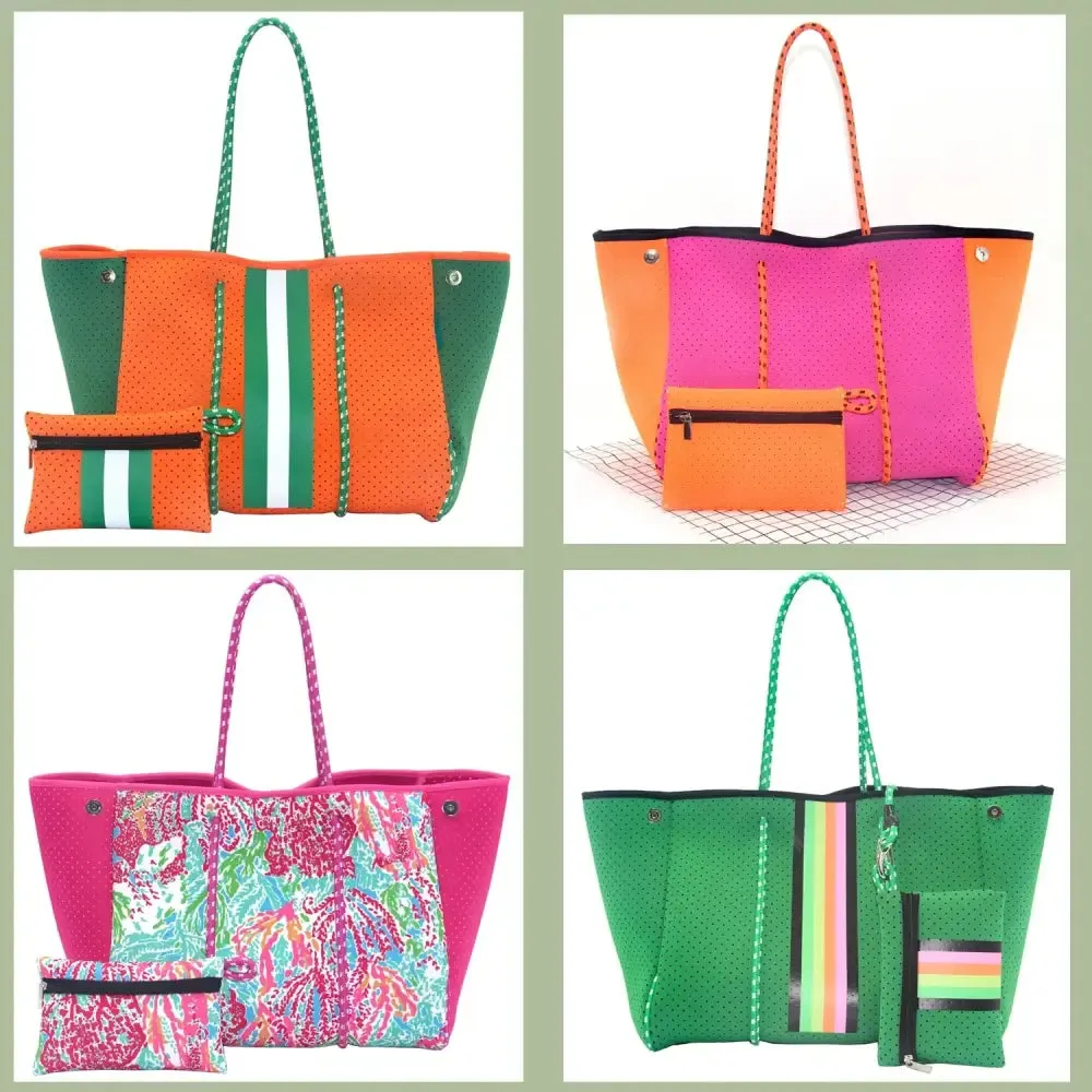 Neoprene Tote Bag  Womens Multipurpose Handbag with Matching Purse