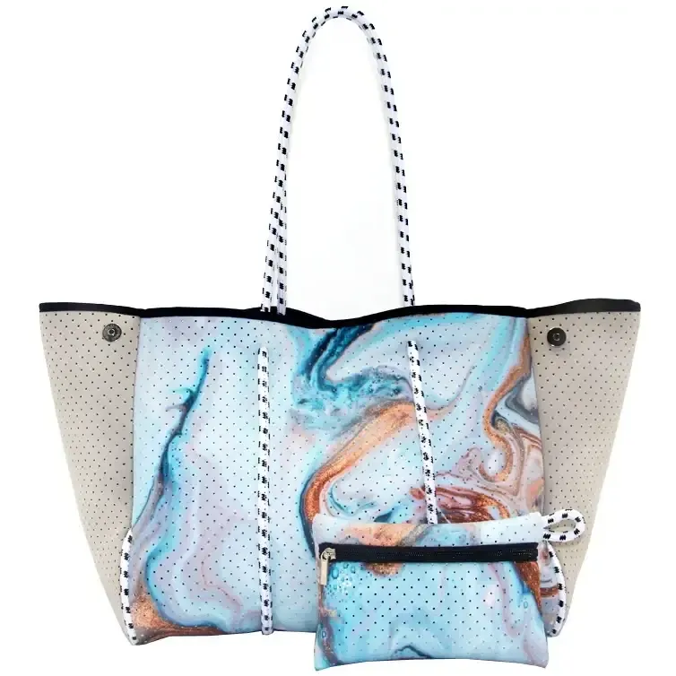 Neoprene Tote Bag  Womens Multipurpose Handbag with Matching Purse