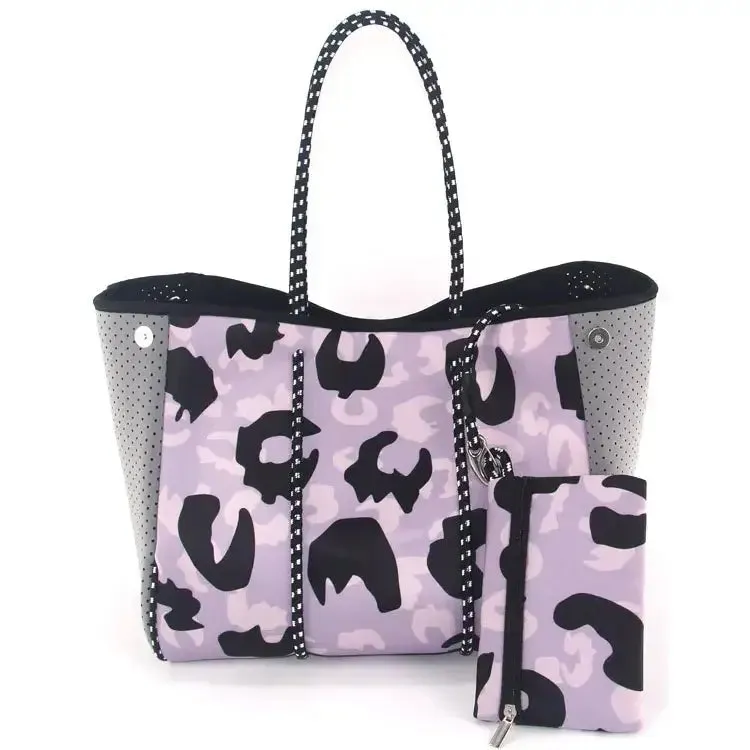 Neoprene Tote Bag  Womens Multipurpose Handbag with Matching Purse