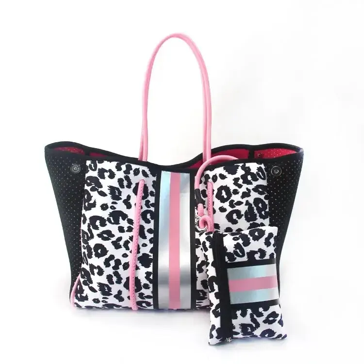 Neoprene Tote Bag  Womens Multipurpose Handbag with Matching Purse