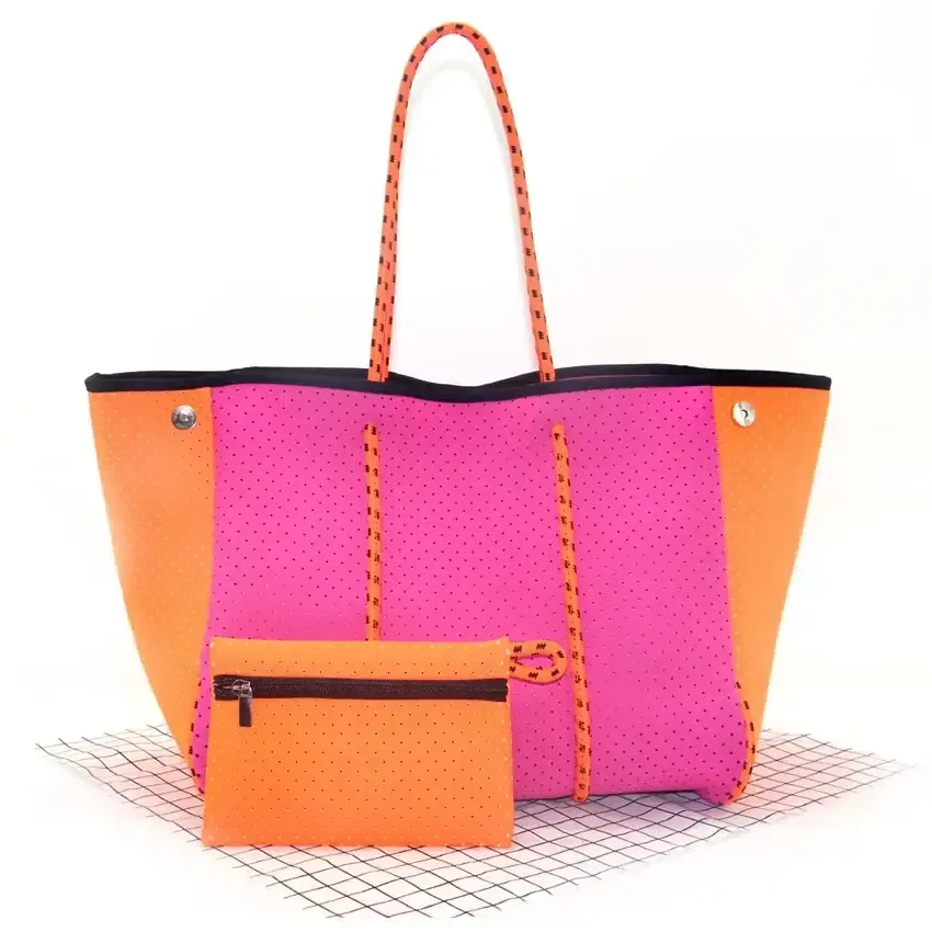 Neoprene Tote Bag  Womens Multipurpose Handbag with Matching Purse