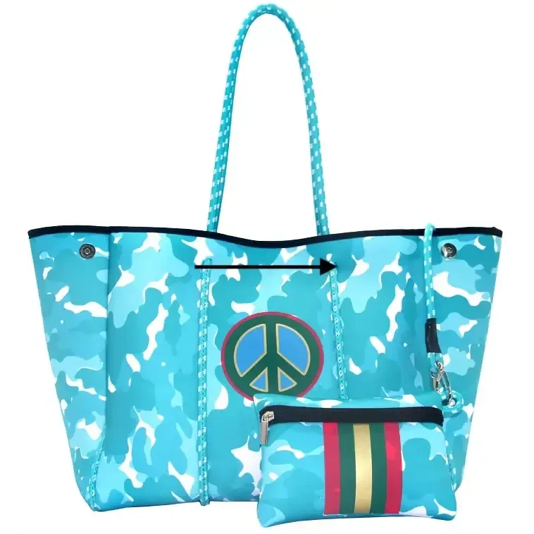 Neoprene Tote Bag  Womens Multipurpose Handbag with Matching Purse