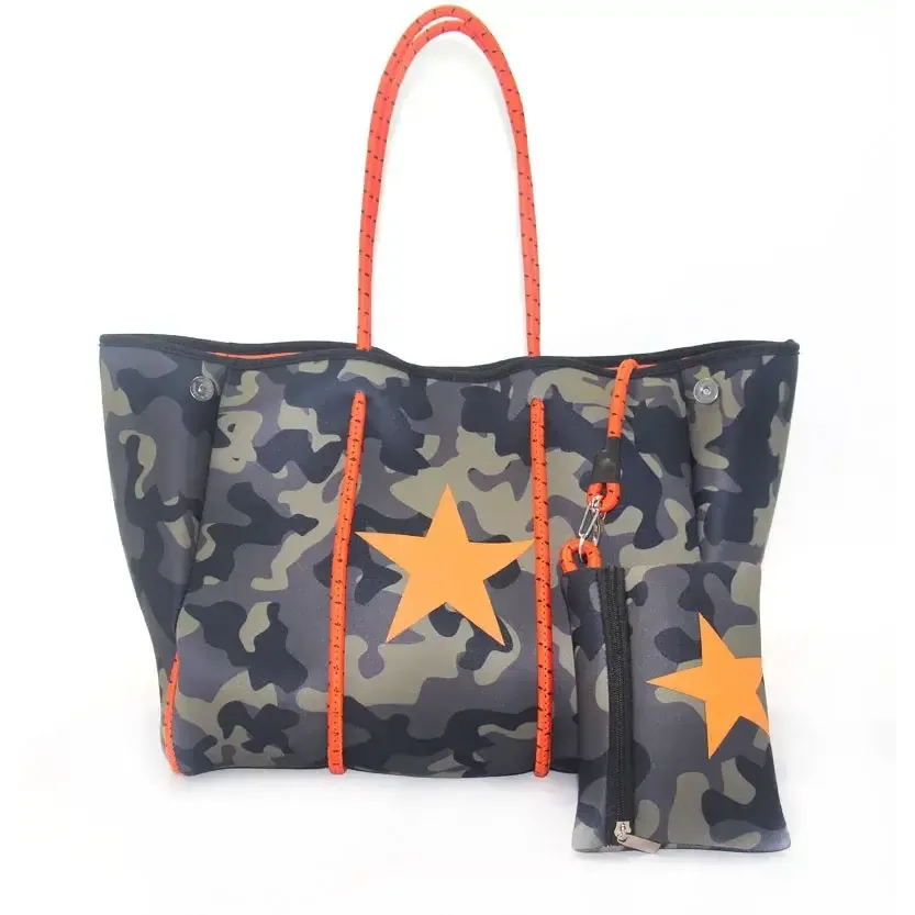 Neoprene Tote Bag  Womens Multipurpose Handbag with Matching Purse