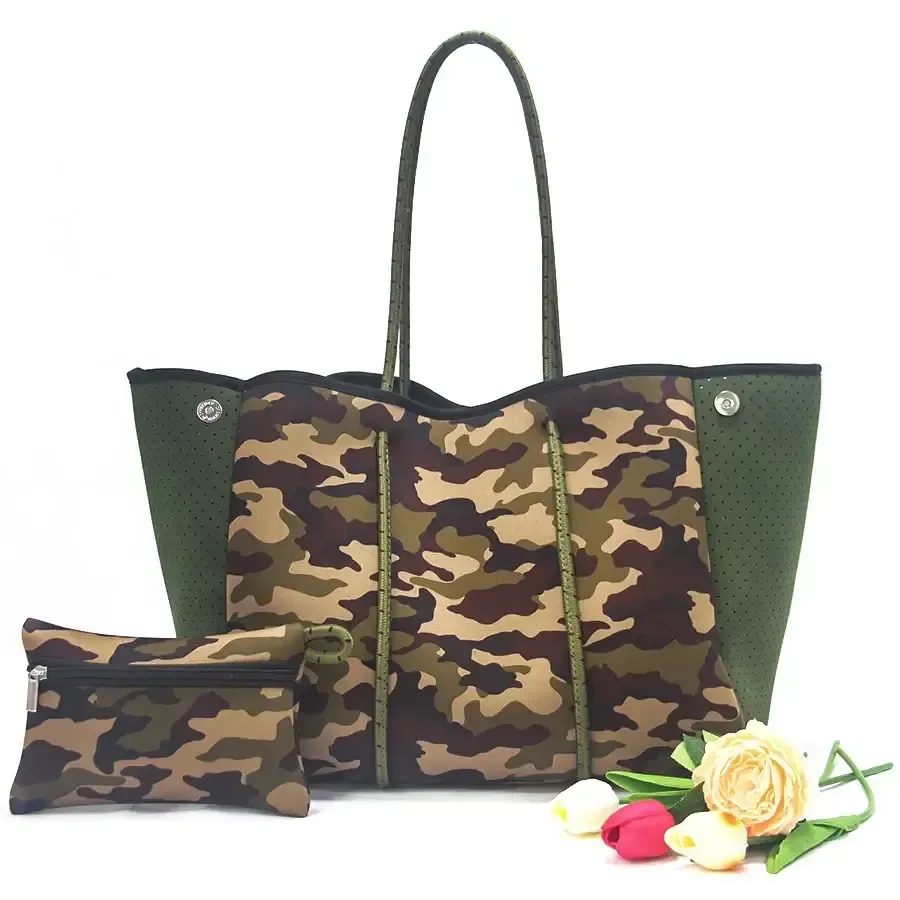 Neoprene Tote Bag  Womens Multipurpose Handbag with Matching Purse