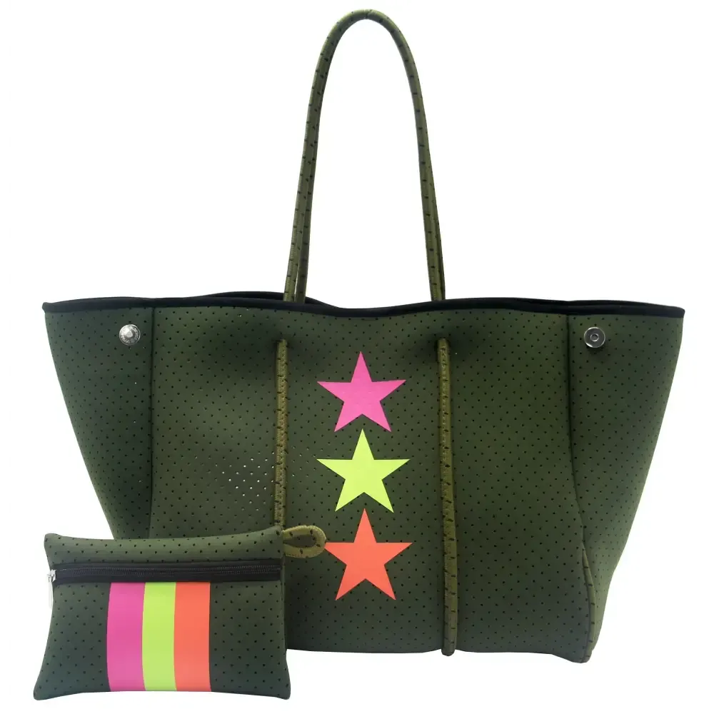 Neoprene Tote Bag  Womens Multipurpose Handbag with Matching Purse