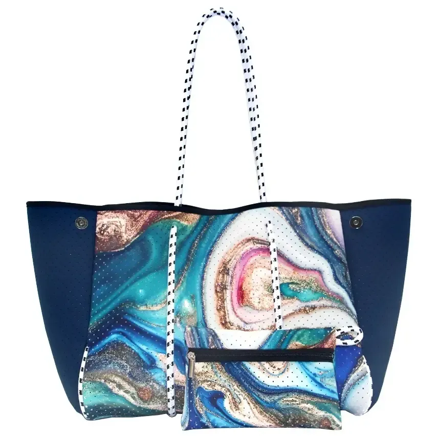 Neoprene Tote Bag  Womens Multipurpose Handbag with Matching Purse