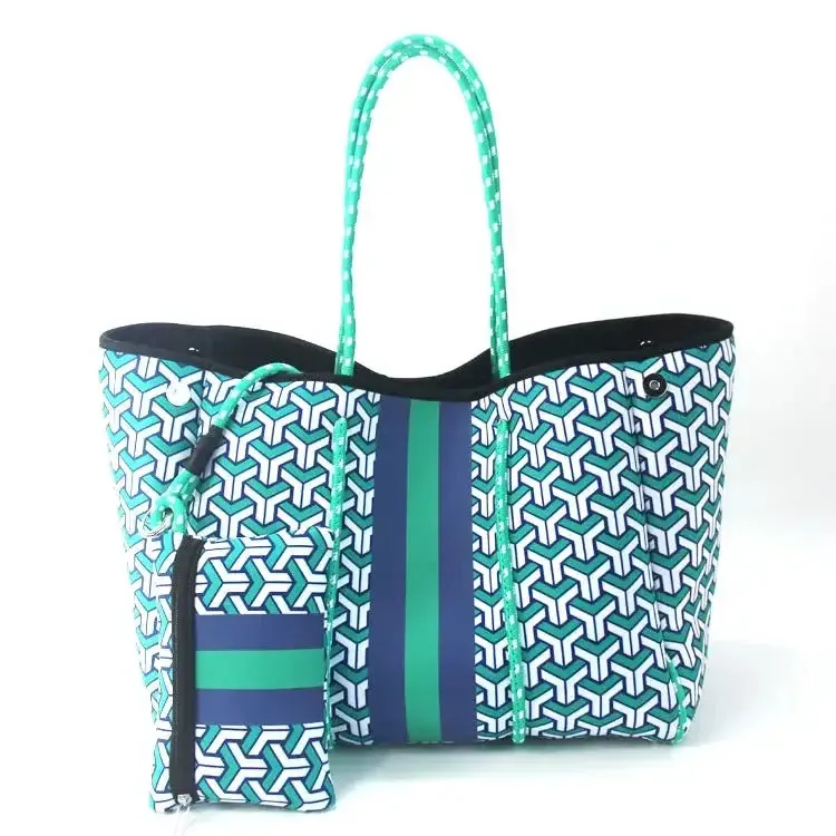 Neoprene Tote Bag  Womens Multipurpose Handbag with Matching Purse