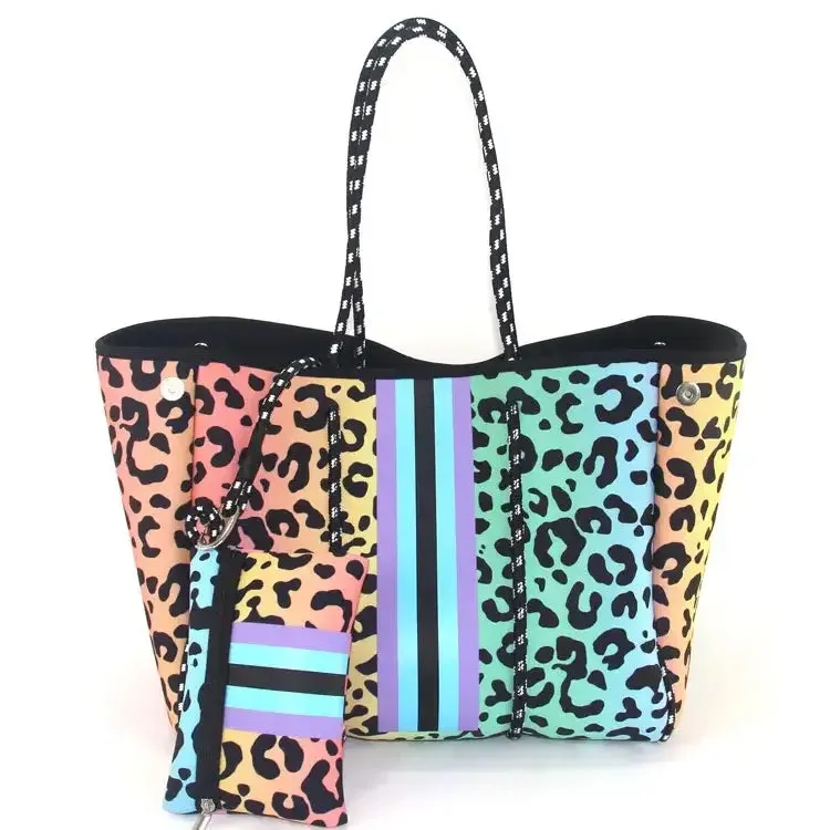 Neoprene Tote Bag  Womens Multipurpose Handbag with Matching Purse