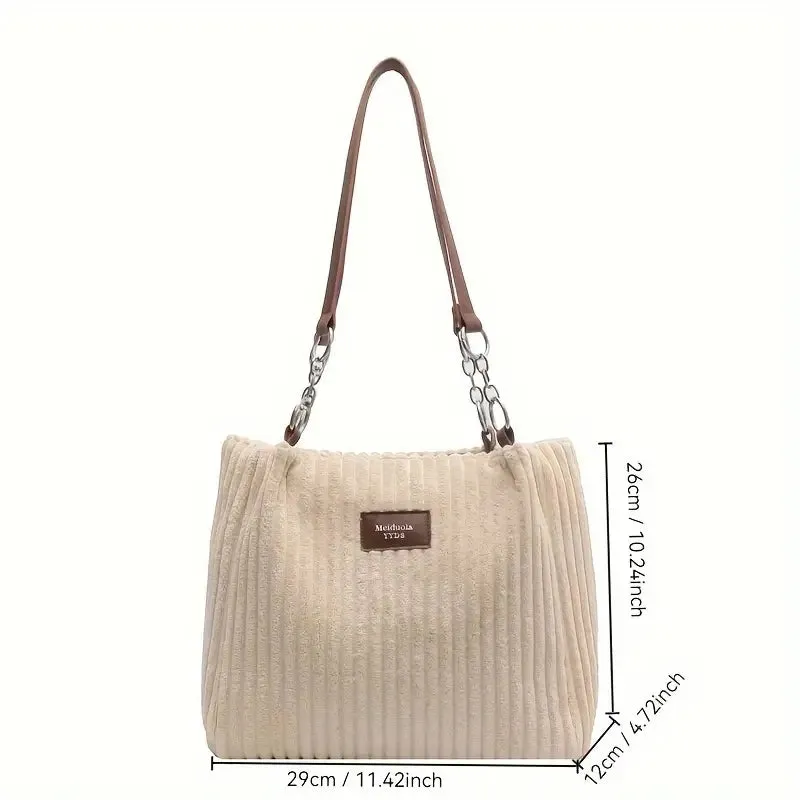 Noemi | Elegant Ribbed Velvet Tote Bag