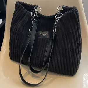 Noemi | Elegant Ribbed Velvet Tote Bag