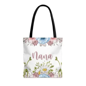 Personalised/Non-Personalised Tote Bag, Floral, Nana, Tote bag