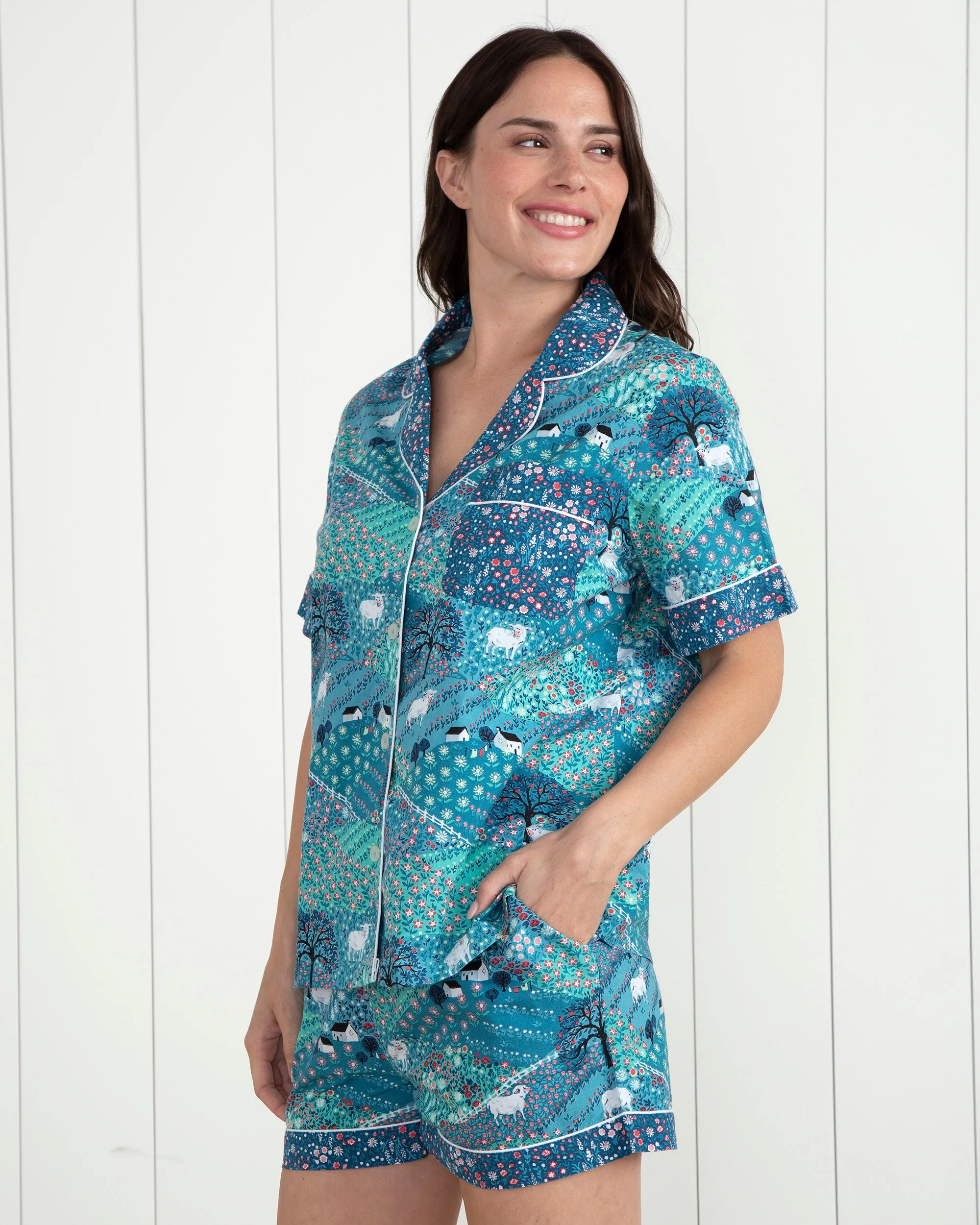Rolling Hills - Short PJ Set - Blue Ribbon