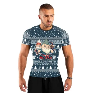 Rolling With Gnomies Men's Short Sleeve Rash Guard