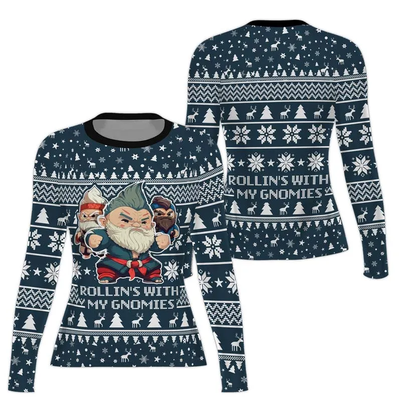Rolling With Gnomies Women's Long Sleeve Rash Guard