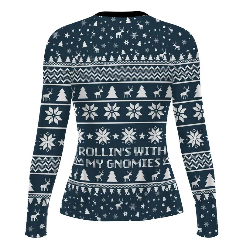 Rolling With Gnomies Women's Long Sleeve Rash Guard