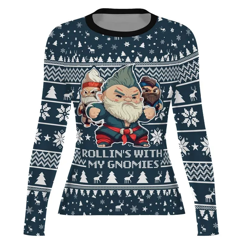 Rolling With Gnomies Women's Long Sleeve Rash Guard