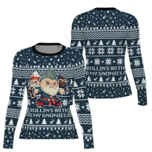 Rolling With Gnomies Women's Long Sleeve Rash Guard