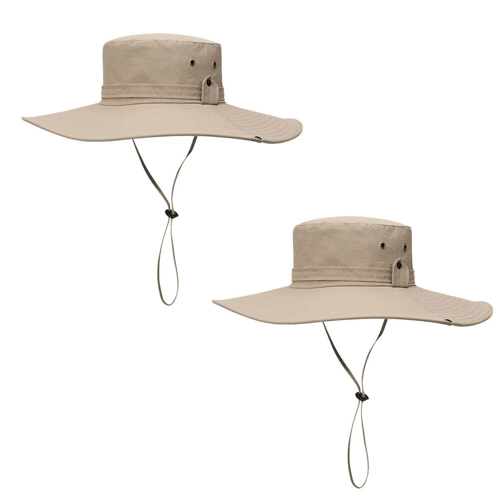 US 1-2 Pc Military Sun Block Outdoor Safari Cap Boonie Fishing Hiking Bucket Hat