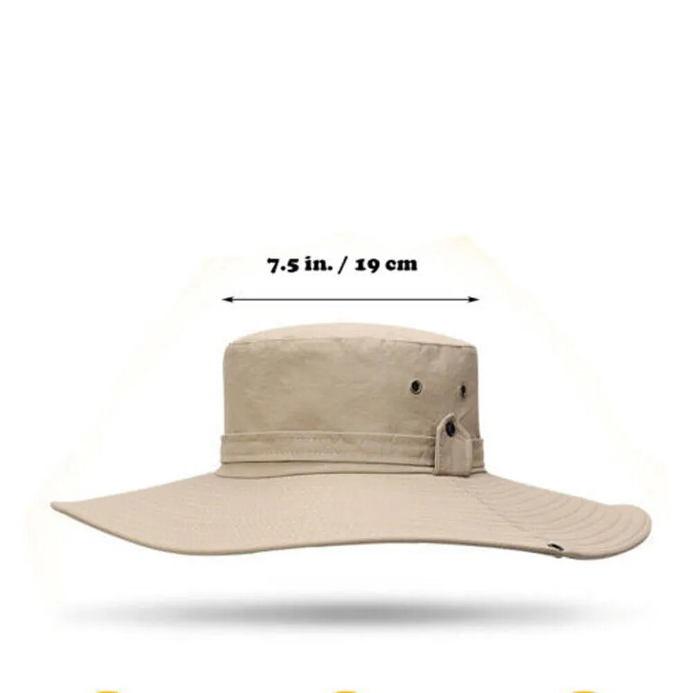 US 1-2 Pc Military Sun Block Outdoor Safari Cap Boonie Fishing Hiking Bucket Hat