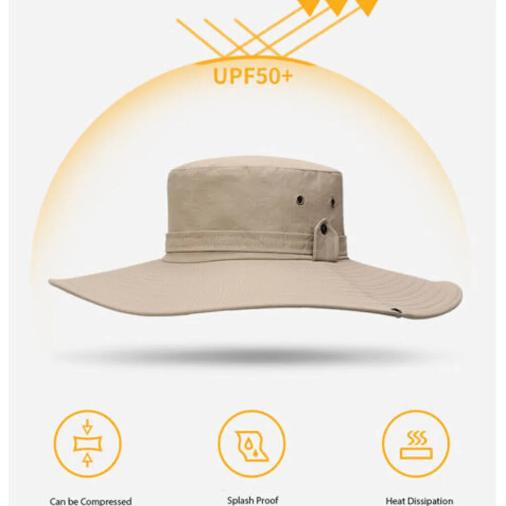 US 1-2 Pc Military Sun Block Outdoor Safari Cap Boonie Fishing Hiking Bucket Hat