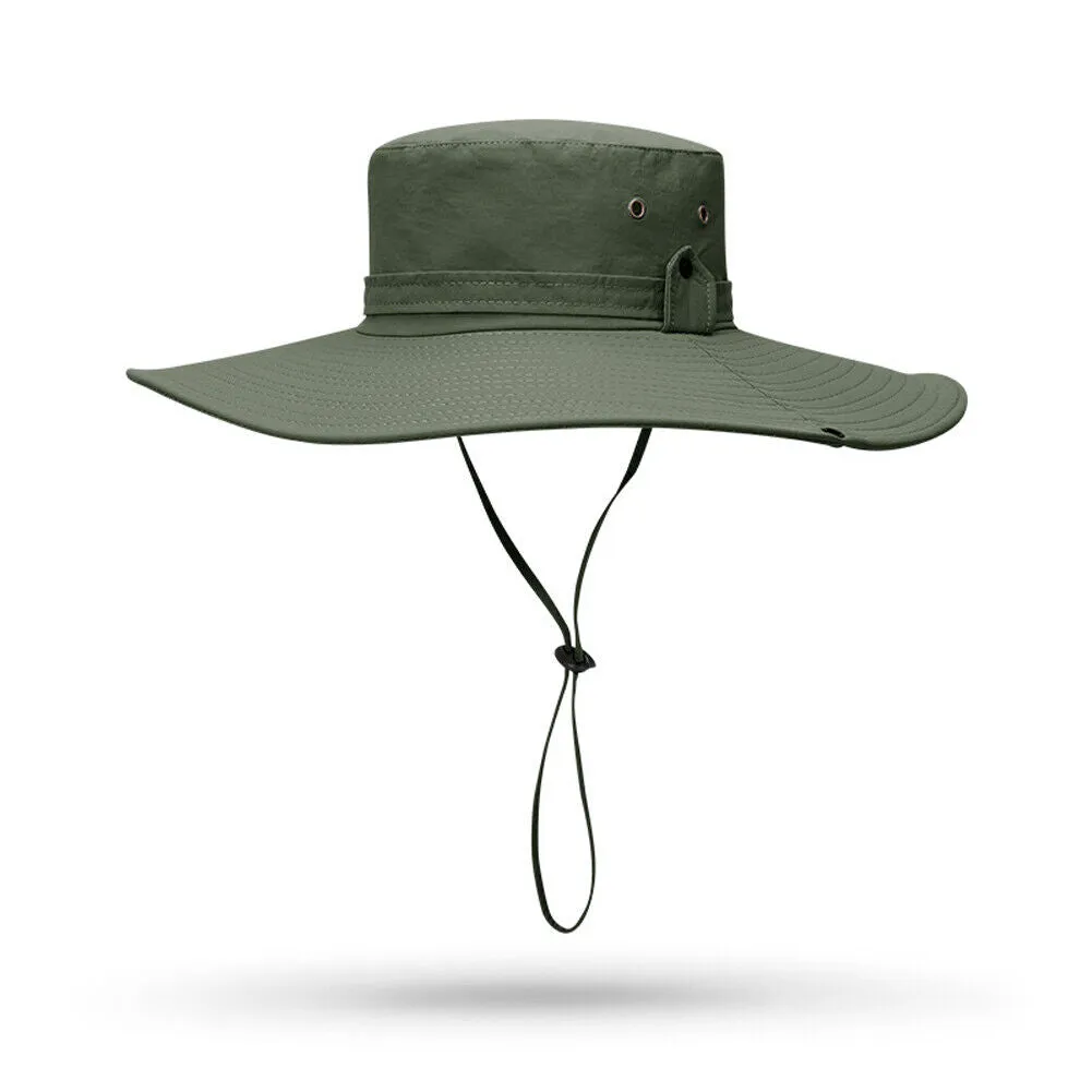 US 1-2 Pc Military Sun Block Outdoor Safari Cap Boonie Fishing Hiking Bucket Hat