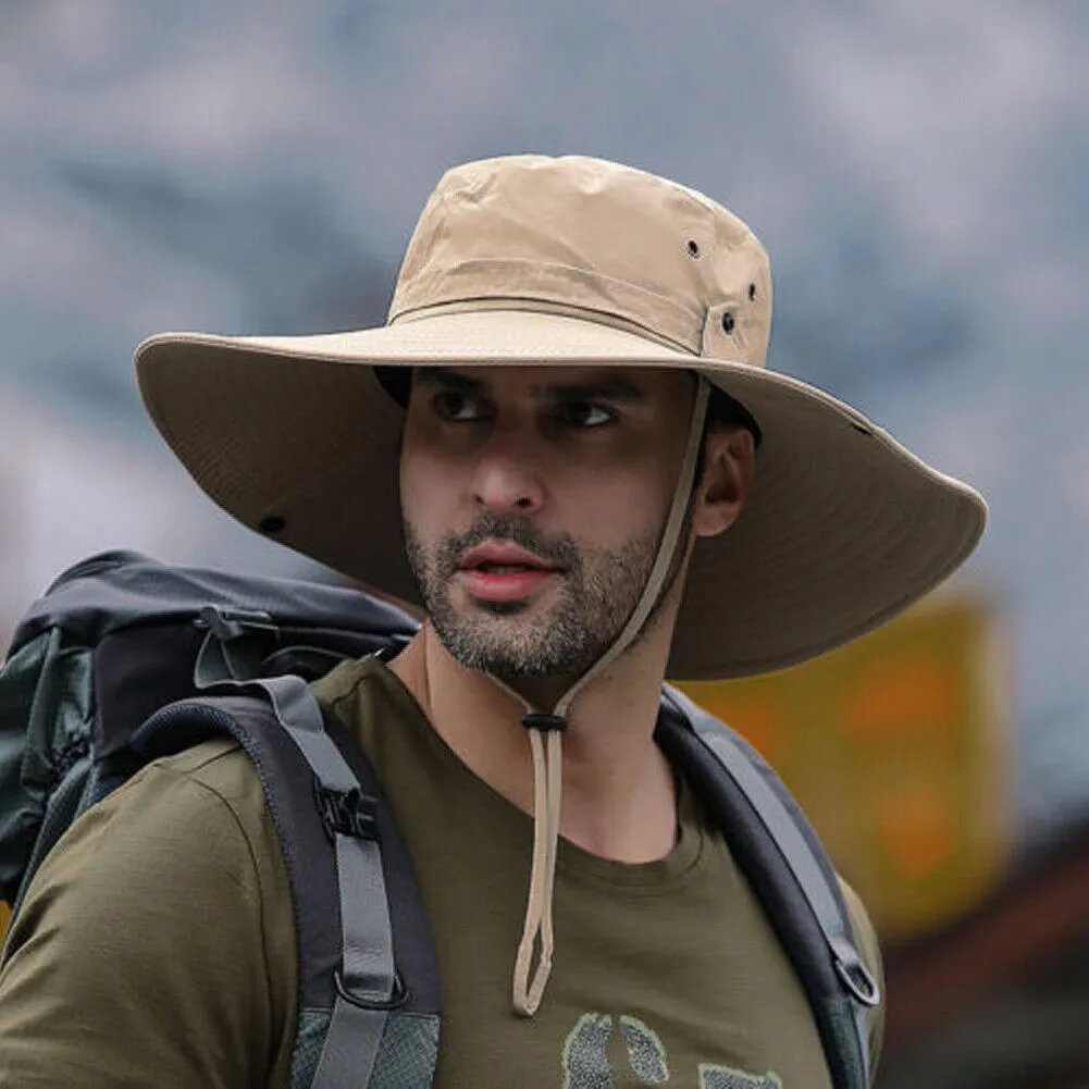 US 1-2 Pc Military Sun Block Outdoor Safari Cap Boonie Fishing Hiking Bucket Hat
