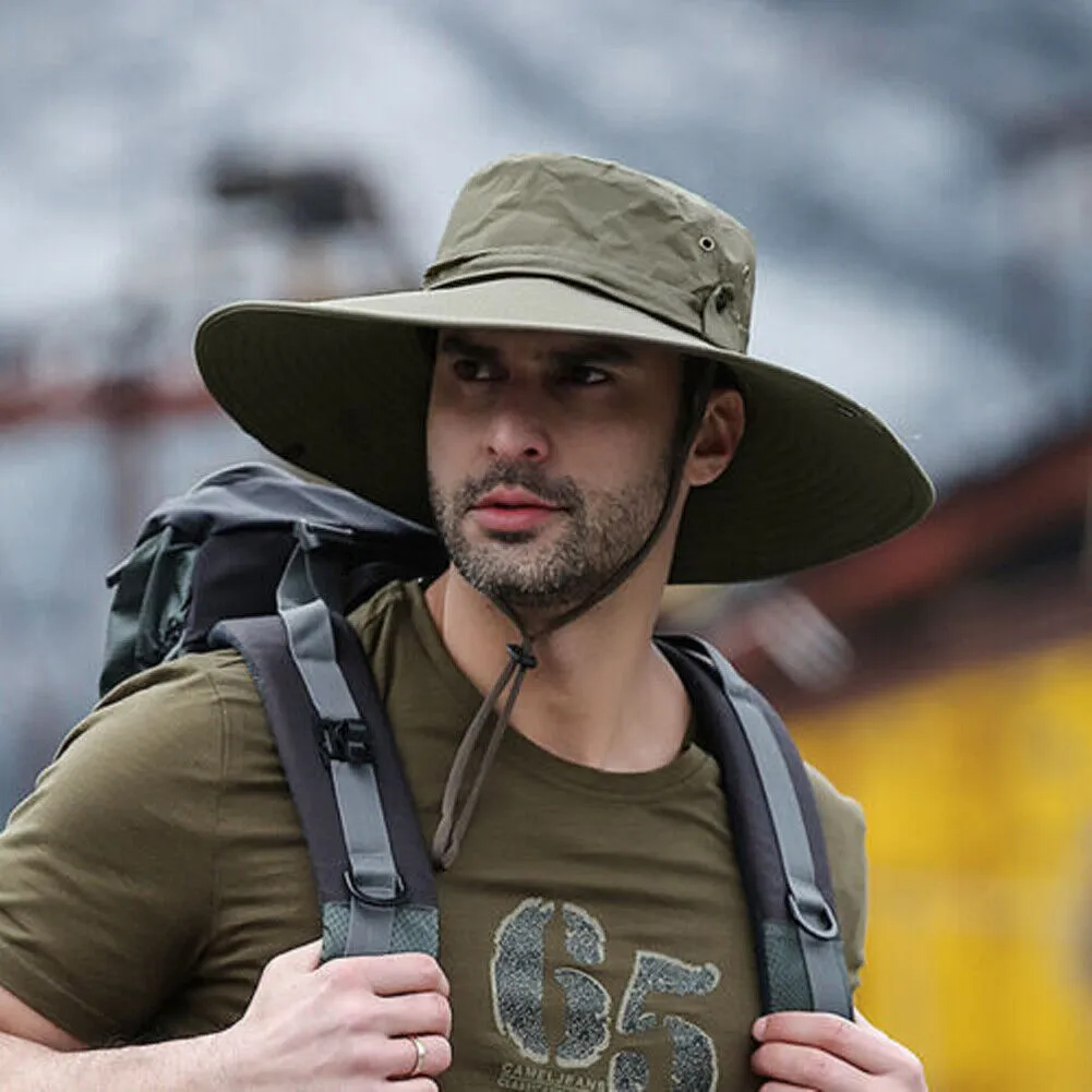 US 1-2 Pc Military Sun Block Outdoor Safari Cap Boonie Fishing Hiking Bucket Hat