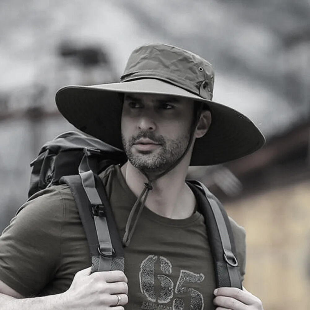 US 1-2 Pc Military Sun Block Outdoor Safari Cap Boonie Fishing Hiking Bucket Hat