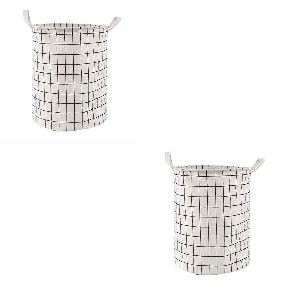 US 1-2 Pcs Large Foldable Laundry Hamper Dirty Clothes Basket Linen Storage Bag