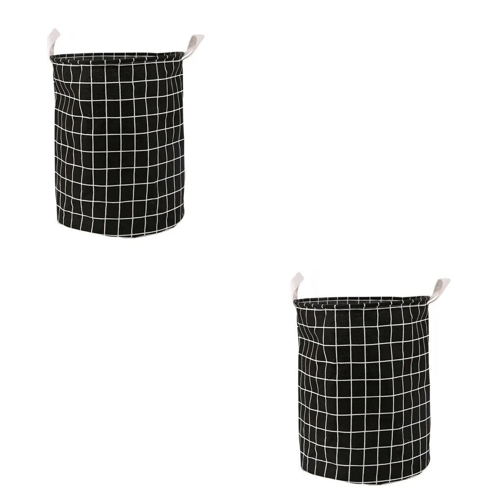 US 1-2 Pcs Large Foldable Laundry Hamper Dirty Clothes Basket Linen Storage Bag