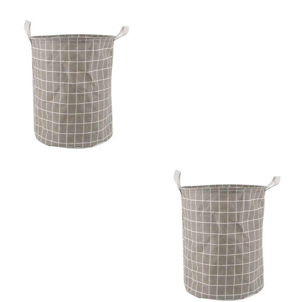US 1-2 Pcs Large Foldable Laundry Hamper Dirty Clothes Basket Linen Storage Bag