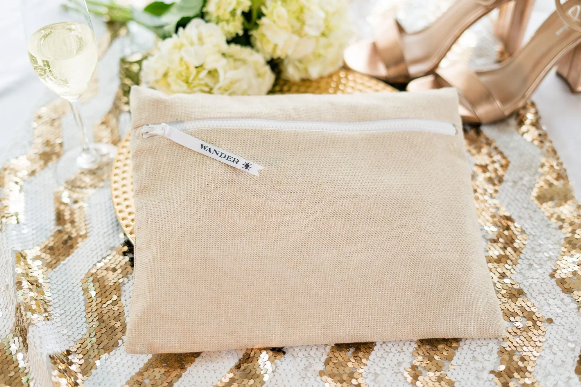 Wander and Perch Swimsuit Wet Bag - Champagne Gold