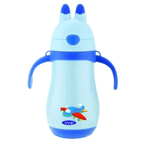 Youp Stainless Steel Insulated Blue Color Kids Sipper Bottle With Handle Wiggly - 350 Ml